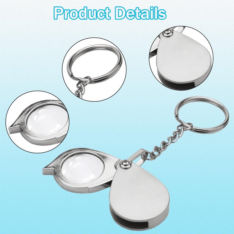 Rongon Small Pocket Magnifying Glass 10X Jewelers Loupe Magnifier Folding Magnifying Lens Keychain Jewelry Loop for Apply to Reading Science Jewelry Hobbies Books - Image 4